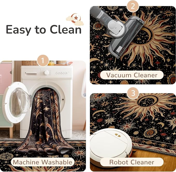 Vacuum-Friendly, 7x9 Washable Area Rug - Image 4