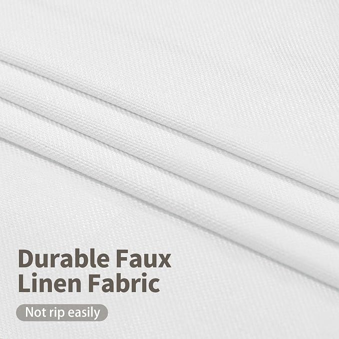 YoungsTex White Linen 100% Blackout Curtains - Image 5
