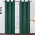 Dark Green Blackout Curtains/42 x 84 Inch/Set of Two Panels Grommet Bedroom by Lemomo