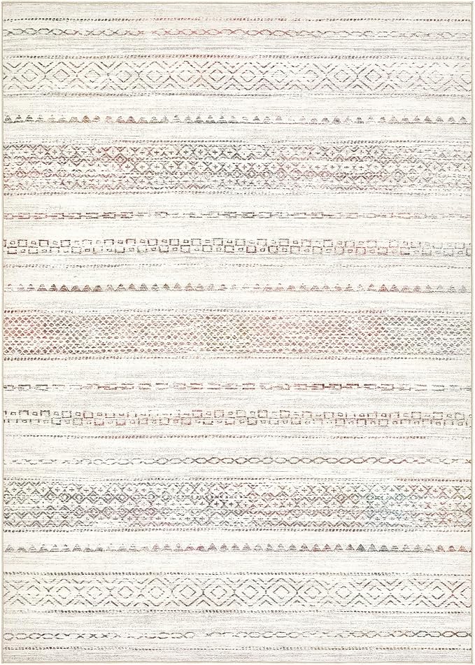 Nakagishi Area Rug Living Room Rugs: 7X9 Machine Washable Boho Large Neutral - Image 9