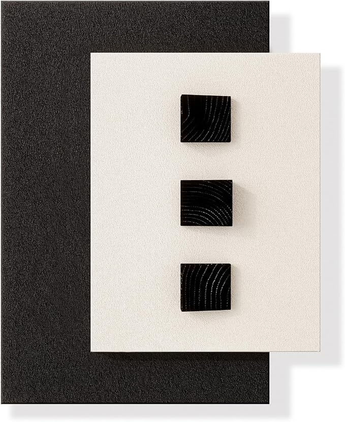 Cuspin Large 3D Wood Wall Art for Living Room, Minimalist Black and White - Image 8