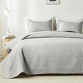 akkialla Twin Quilt Bedding Set, Light Grey Ultrasonic Quilt Set, Lightweight by akkialla