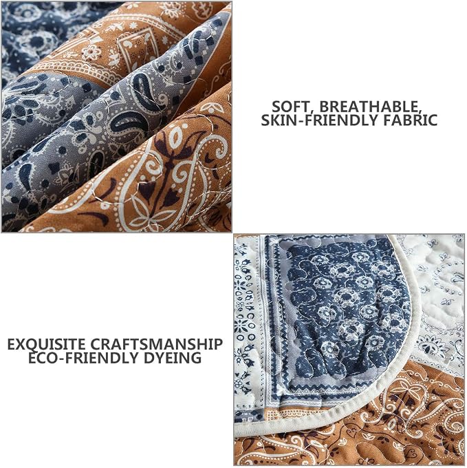 3-Piece King Quilt Sets Patchwork Bedspreads - Image 3
