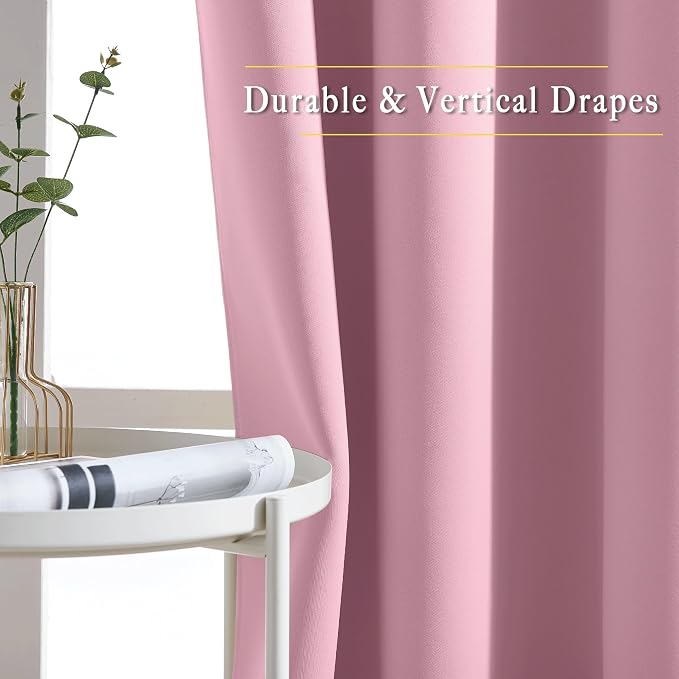 NICETOWN Long Crystal Pink Curtains - Image 5