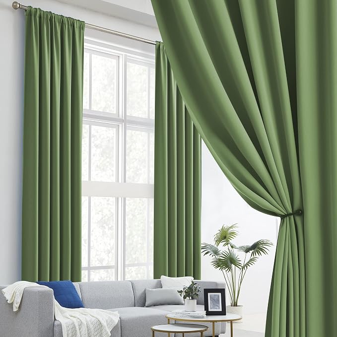 Back Tab Blackout Curtains for High Ceiling Wall Panels 52 by 132 Inch Length - Image 2