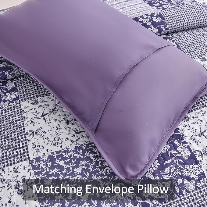 Mybedsoul Boho Quilt King Size, Patchwork Reversible Bedding Set, 3 Pieces - Image 6