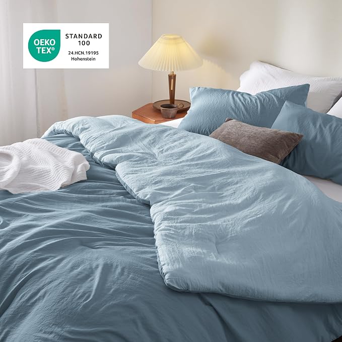 Bedsure Twin/Twin XL Comforter Set, Mineral Blue Soft Prewashed Bedding - Image 5