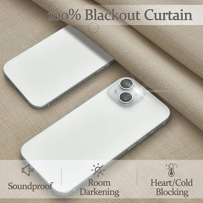 Blackout Extra Wide 70 Inch Curtains 90 Inches Long - Image 3