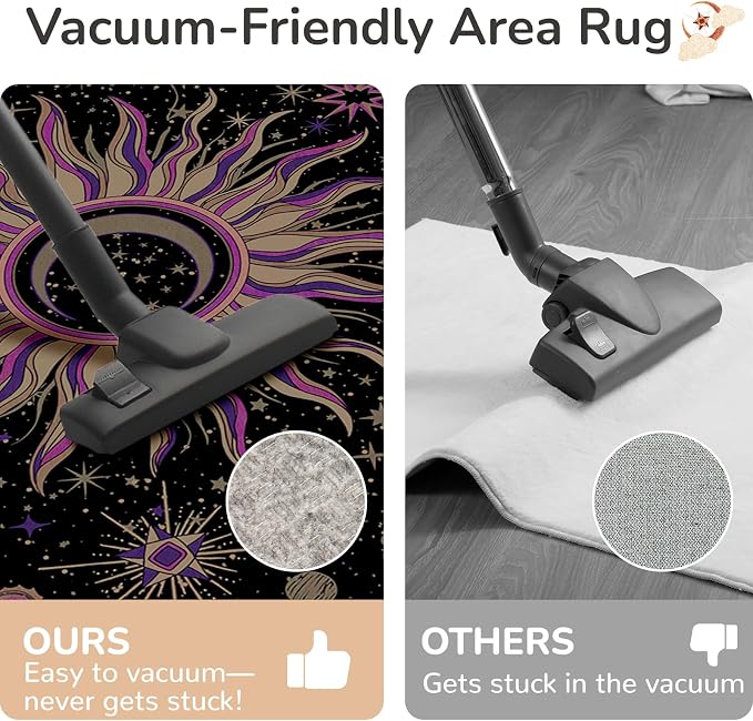 Vacuum-Friendly, Round 4ft Washable Area Rug - Image 4