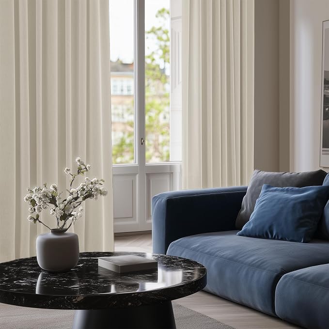 Deconovo Blackout Curtains for Bedroom and Living Room 84 Inches Long | Black - Image 6
