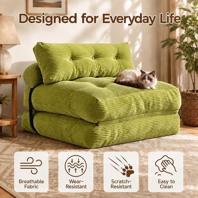 Folding Sofa Bed, Convertible Chair Bed, Foam Floor Sofa Lounger | 3-in-1 - Image 5