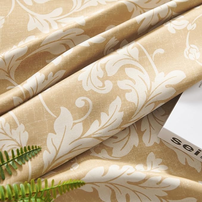 jinchan Brown Floral Blackout Curtains 84 Inch Farmhouse Grommet 2 Panels | - Image 6