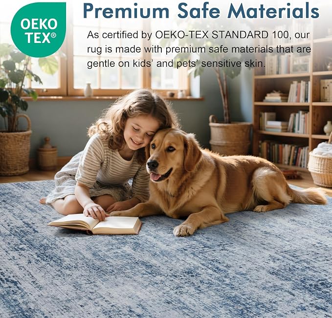 5x7 Ft Area Rugs for Living Room, Soft Non-Slip Washable Rugs Modern Abstract - Image 5