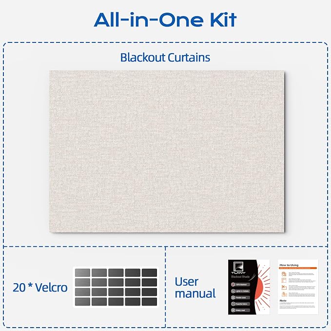 Linen Blackout Curtains for Bedroom, Temporary Blackout Shades - Image 8