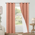 Terracotta Linen Blackout Curtains 80" Long Each 38 Wide 2 Panels | Thermal by Lajode