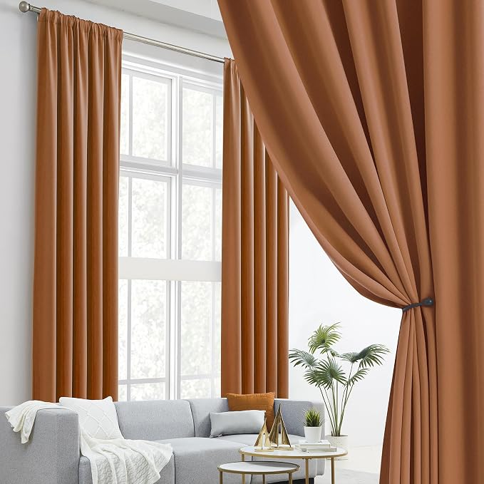 120 Inch Curtains 2 Panels Set Back Tab Pocket Thermal Insulated Energy - Image 2
