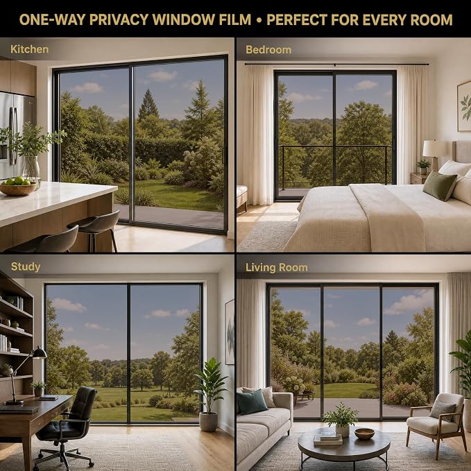 One Way Privacy Window Film Heat Control Mirror Tint 41.3Inx7.8Ft | Reflective - Image 6