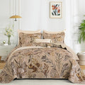 Dintszyayue Fall Quilt Queen Size Brown, Soft Microfiber Lightweight Farmhouse by Dintszyayue