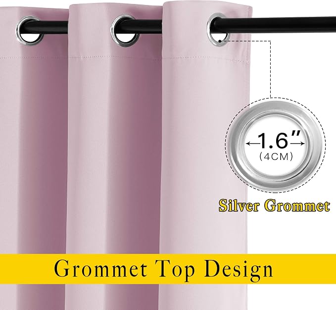 NICETOWN Blackout Pink Curtains - Image 2