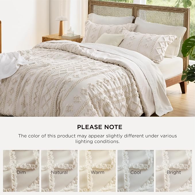 Bedsure Tufted Boho Comforter Set Oversized King Size - Image 7