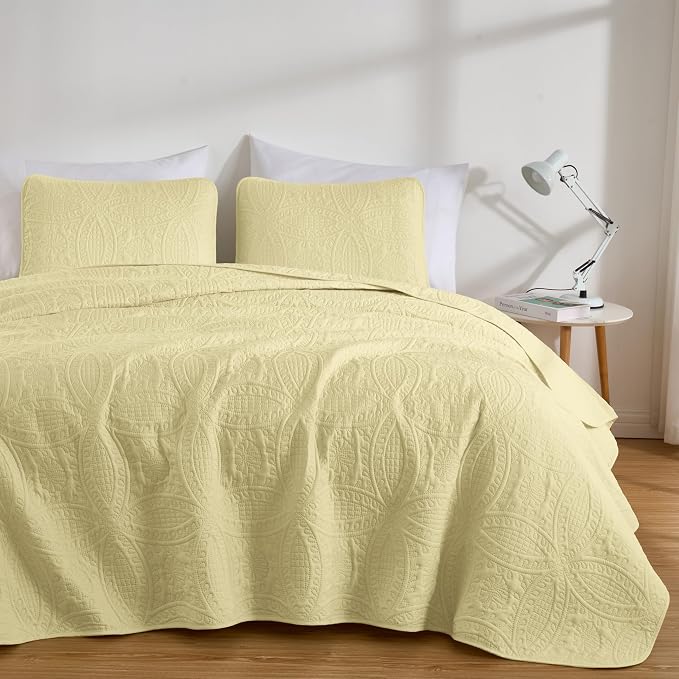 Chezmoi Collection Austin Queen Oversized Bedspread Set, 3-Piece Pinsonic - Image 2