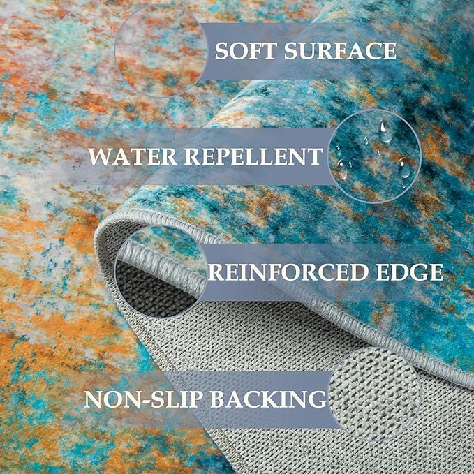 RELEANY Washable 6'x9' Abstract Area Rug - Image 3