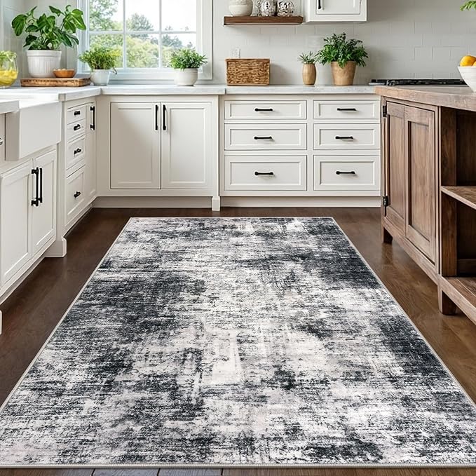 Modern Abstract Area Rugs 5x7 Ft Washable Rugs - Image 3