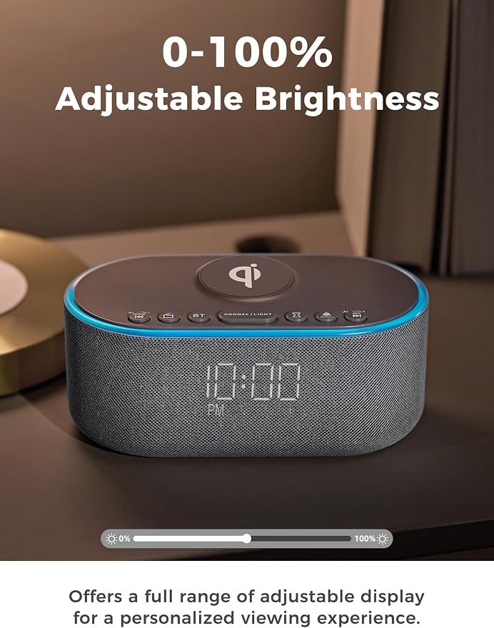 Odokee Qi Certified Wireless Charging Alarm Clock Radio - Image 6