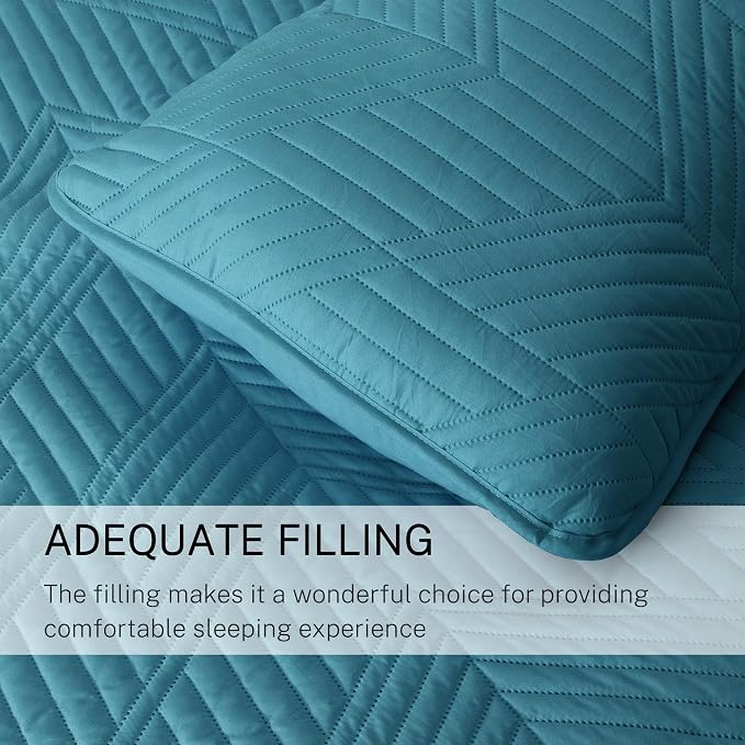 Exclusivo Mezcla California King Quilt Bedding Set, Teal | Lightweight - Image 6