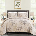 DJY Queen Size Quilt Set Beige Branch Botanical Bedspread Coverlet Set | 3 by HOME