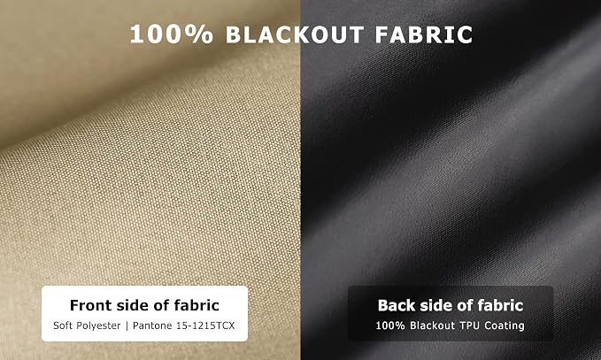 LazBlinds 100% Blackout Door Curtain, 1 Panel | No tools No Drill Cordless - Image 2