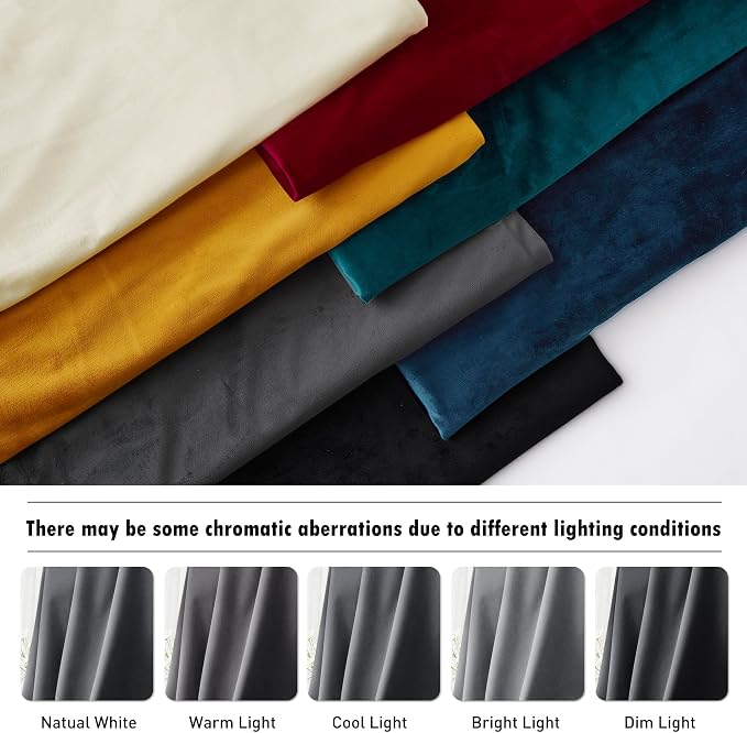 RYB HOME Grey Velvet Curtains for Living Room - Image 7
