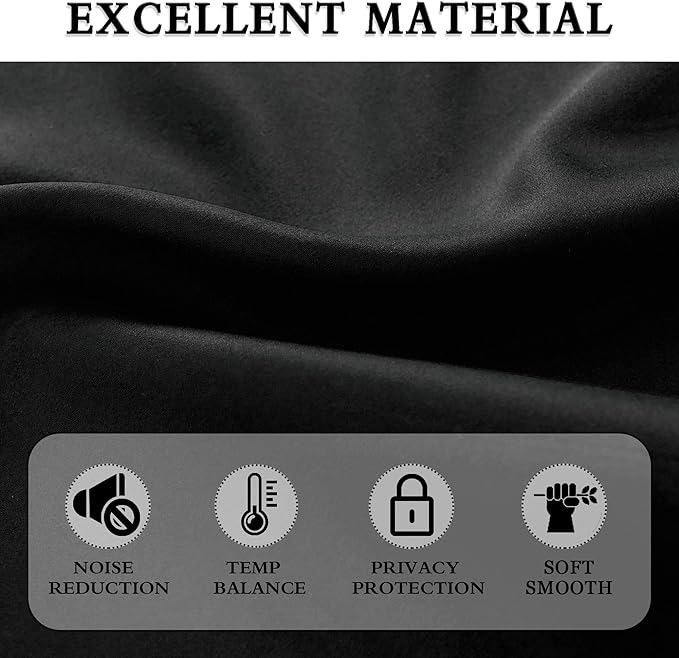 99% Blackout Curtains for Boys Bedroom -Set of 2 Panels Black Curtain Drapes - Image 5