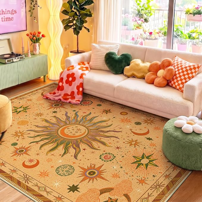 Vacuum-Friendly, 5x7 Washable Area Rug by meejou