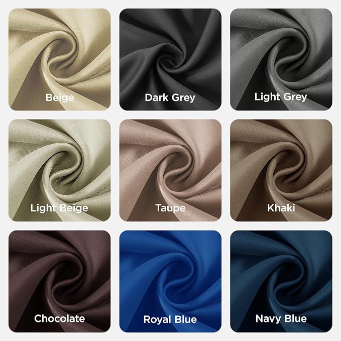 Joydeco Grey Blackout Curtains for Bedroom 63 Inch 2 Panels - Image 8