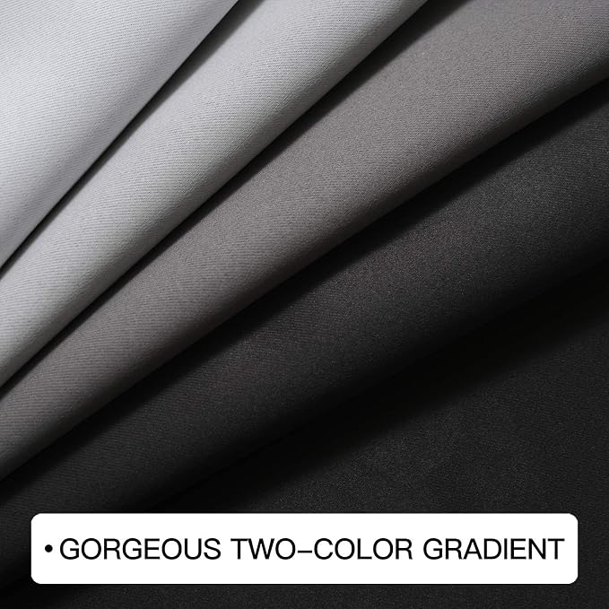 COSVIYA Grommet Ombre Black Room Darkening Curtains 84 inch - Image 6