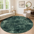 Abstract Round Area Rug 8 Ft Washable Circle Rugs Large Round Rug Non Slip Thin by iOhouze