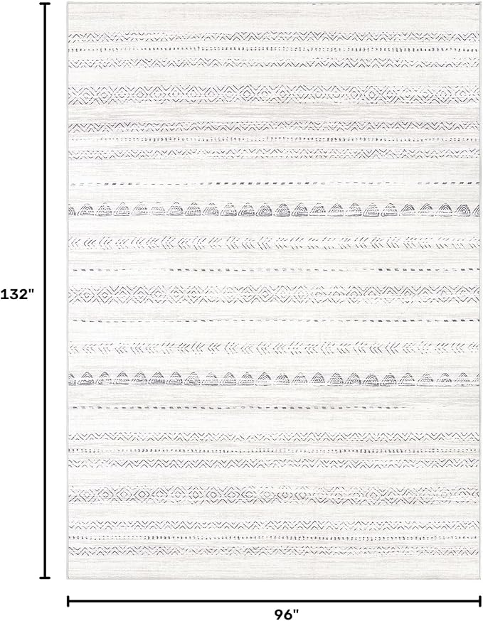 Nakagishi 8x11 Area Rugs Living Room: Washable Boho Large Neutral Soft - Image 2