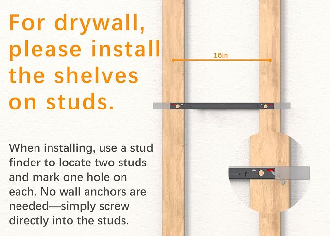BAYKA Rustic Brown Floating Shelves 22.5in, Wall Mount Wood Shelf | Easy Install - Image 9