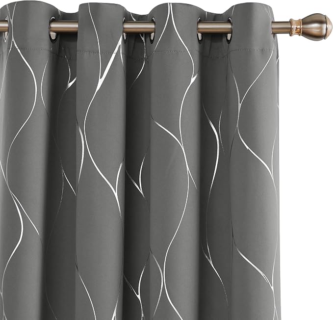 Deconovo Curtains for Living Room, Pattern Blackout Curtains 54 Inches Long | by Unknown