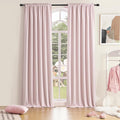96 Inch Length Cute Blush Pink Room Darkening Curtains, Light Pink Thermal by DONREN
