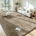 5x7 Fluffy Area Rug for Living Room: Non-Slip Grey Camel Bedroom Carpet | Ultra by Oriannal