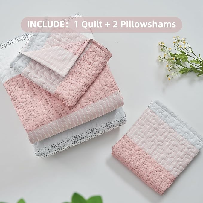 King Size Quilt Set Pink - Image 7