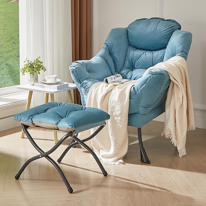 HollyHOME Lazy Chair with Foldable Ottoman, Accent Comfy Lounge Armchair and - Image 9