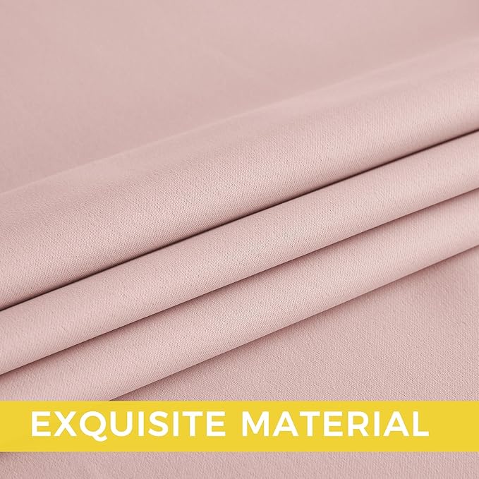 NICETOWN Blush Pink Room Darkening Curtains 68 Inches Long 2 Panels - Image 5
