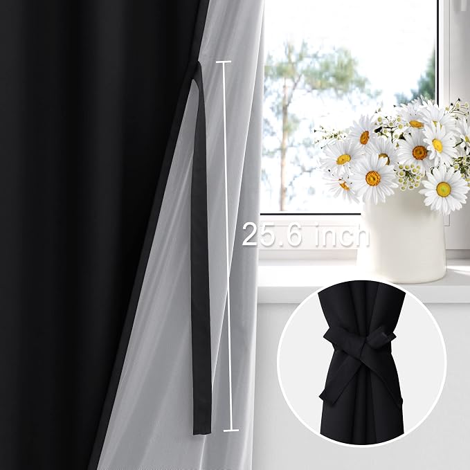 XWZO 100% Blackout Curtains 95 Inches Long - Image 3