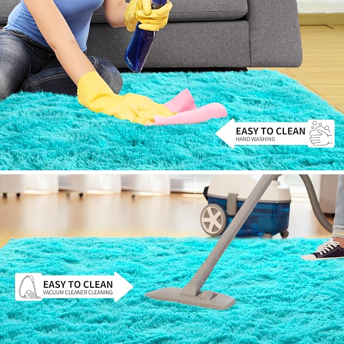 Super Soft Fluffy Rug for Bedroom, Modern Shaggy Fuzzy Kids Rugs for Living Room - Image 8