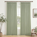 PleatedDrapes Blackout Linen Floor Length Curtains 105 Inches Long by PleatedDrapes