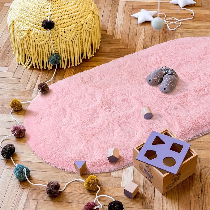 Goideal Fluffy Bedroom Rug, Small Oval Area Rugs, 2.6 x 5.3 Feet - Image 5