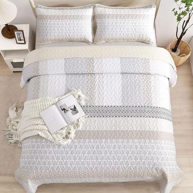 WONGS BEDDING Twin Quilt Bedding Set 2 Piece, Modern Casual Bedroom Decor - Image 4